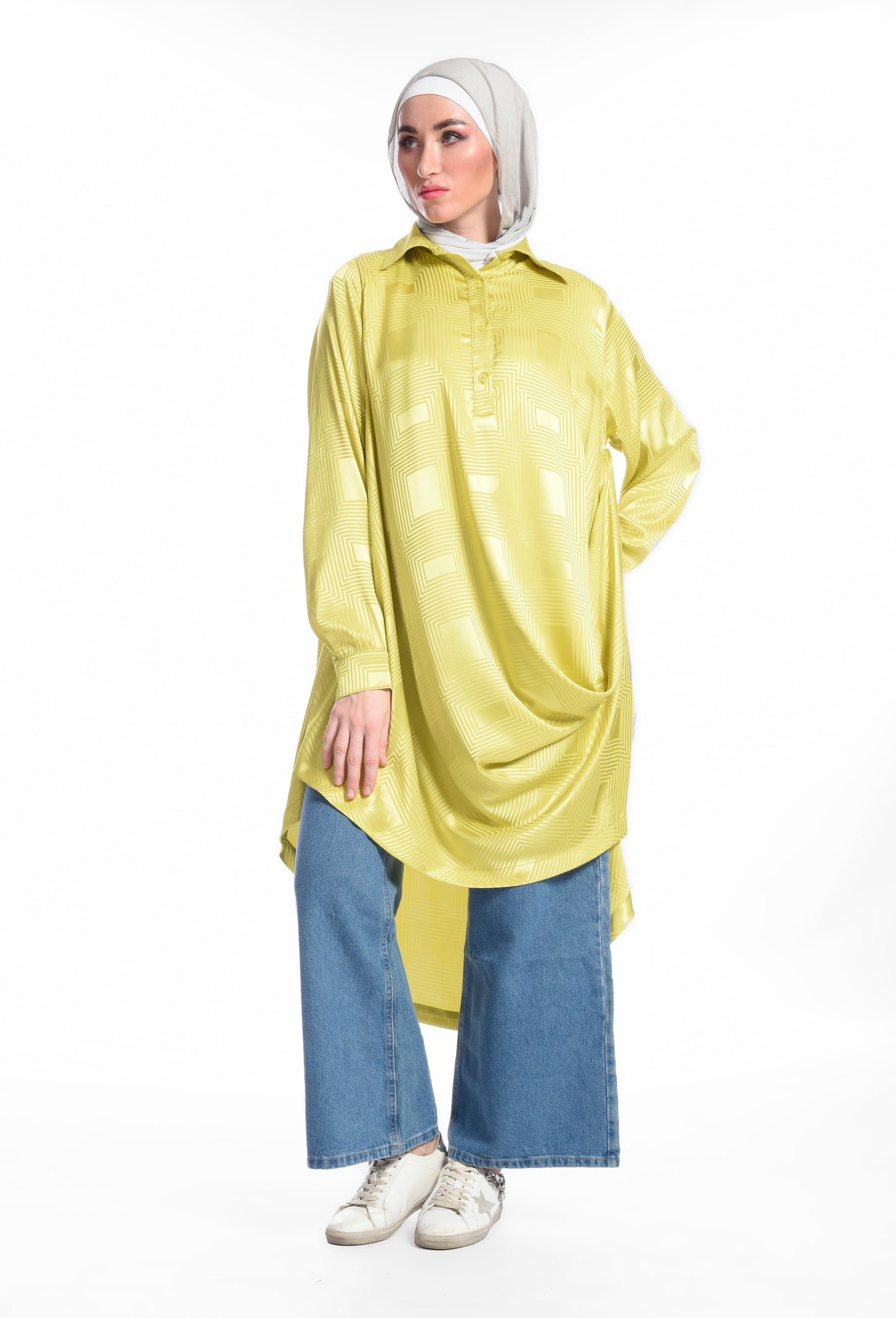 Bright olive blouse
