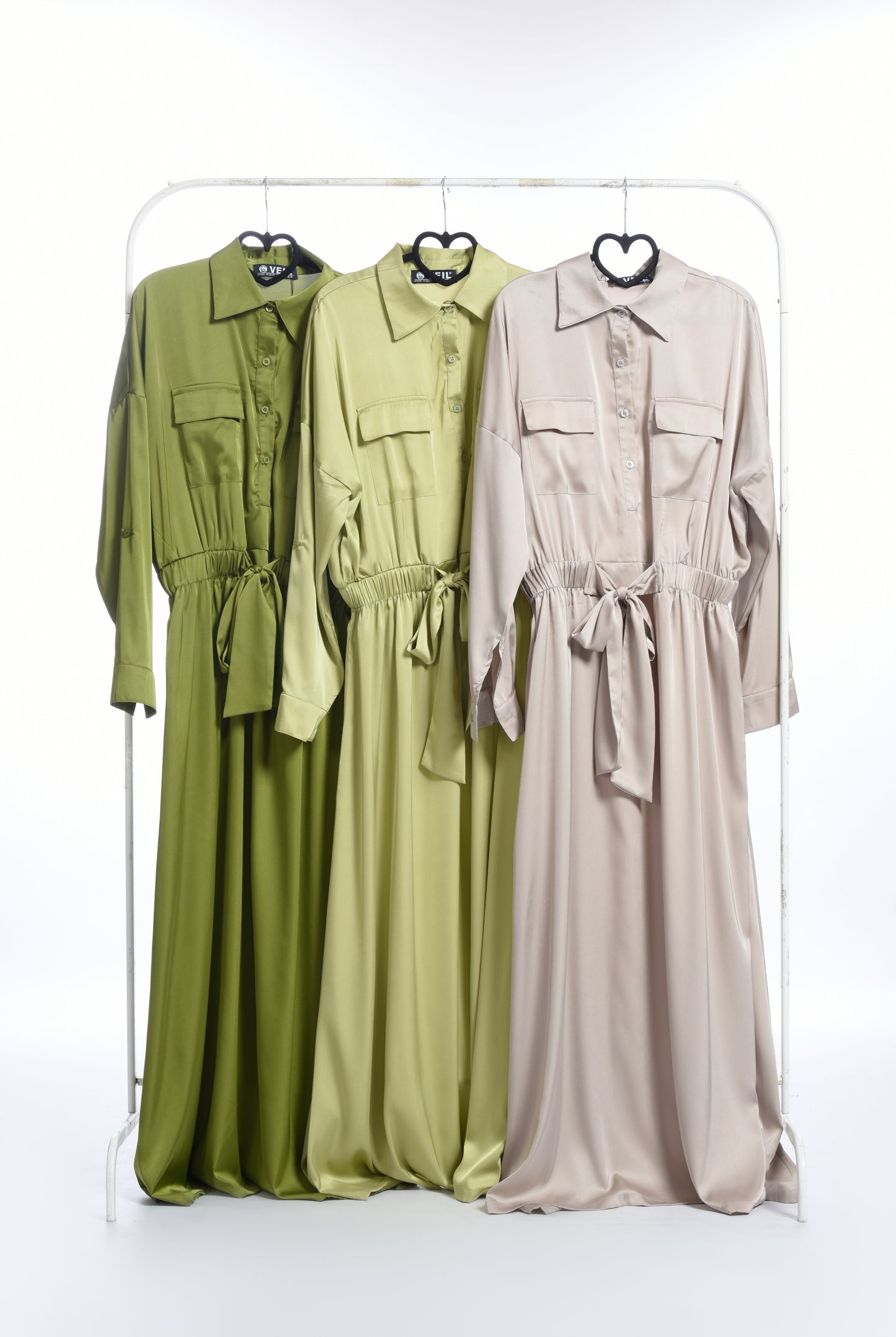 Olive tie stain dress