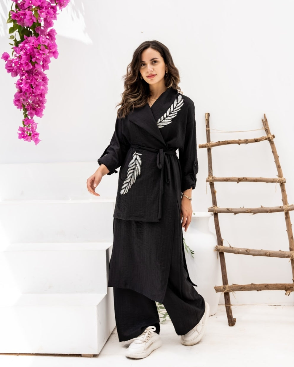 Date Night Drama suit(black _gray_offwhit)