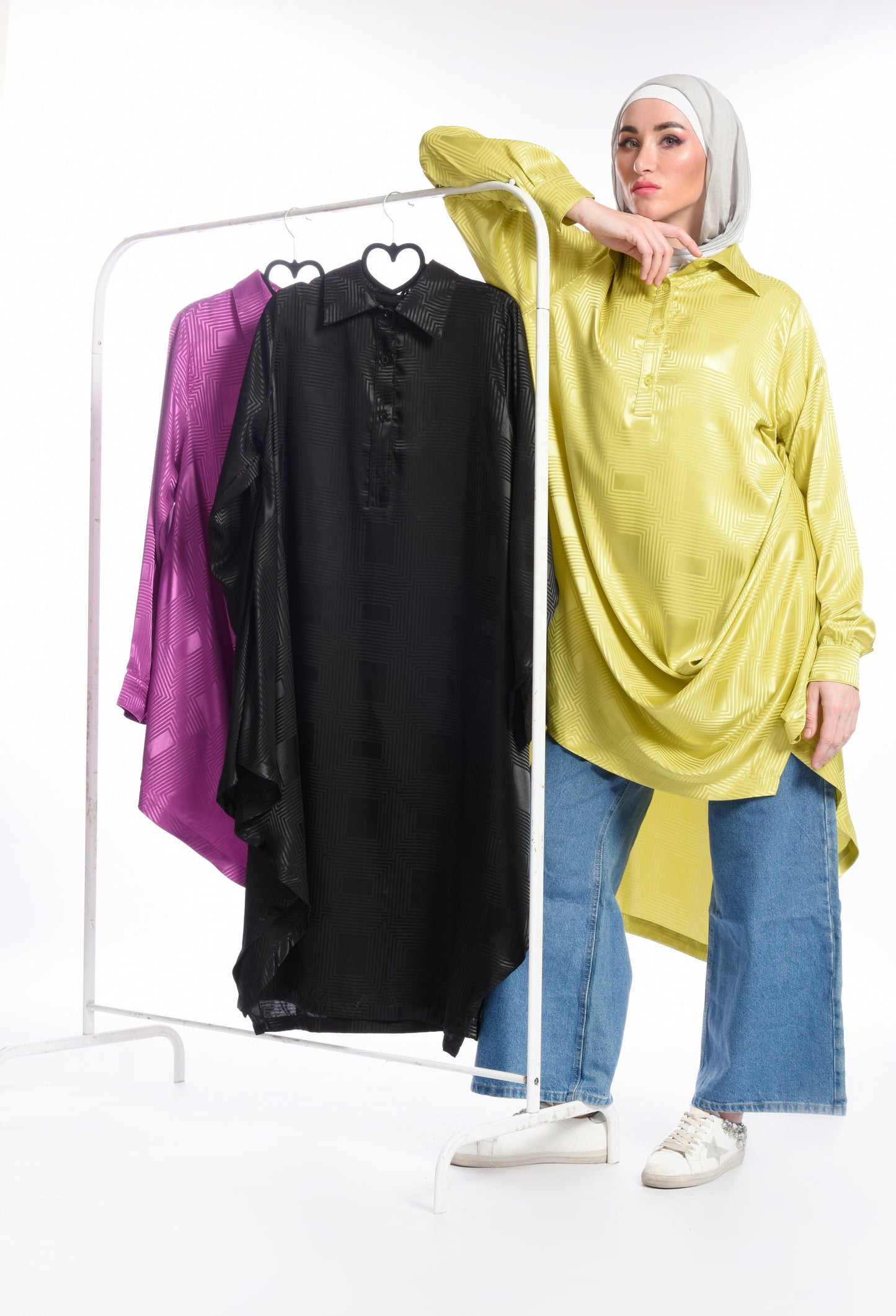 Bright olive blouse