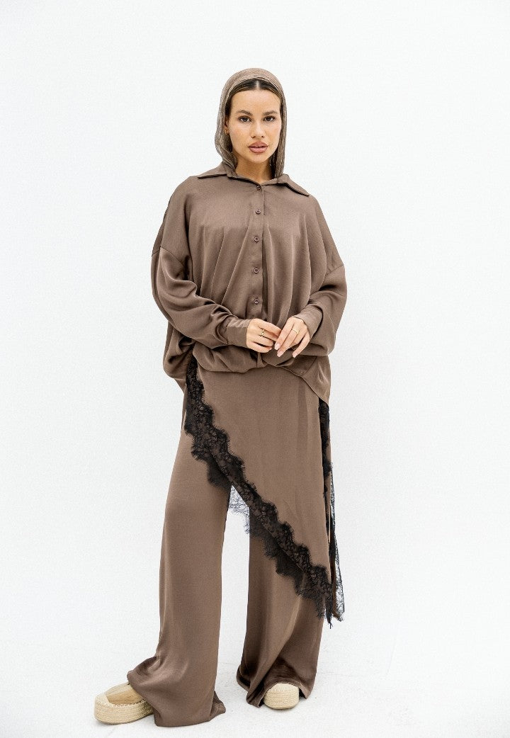 Sienna Lace-Trimmed Lounge Set (Chic, effortless, and comfortable)