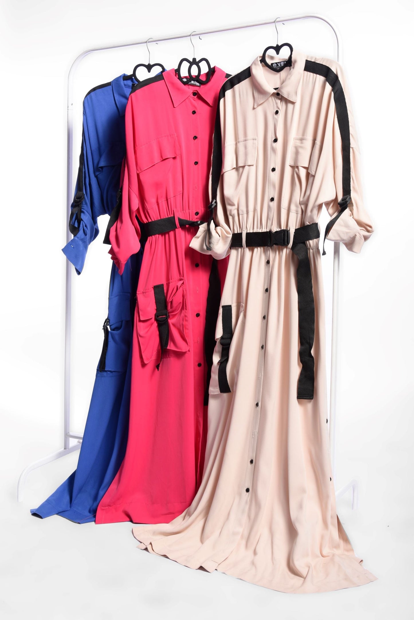 Watermelon Casual Shirt Collar Waist Belt Dress