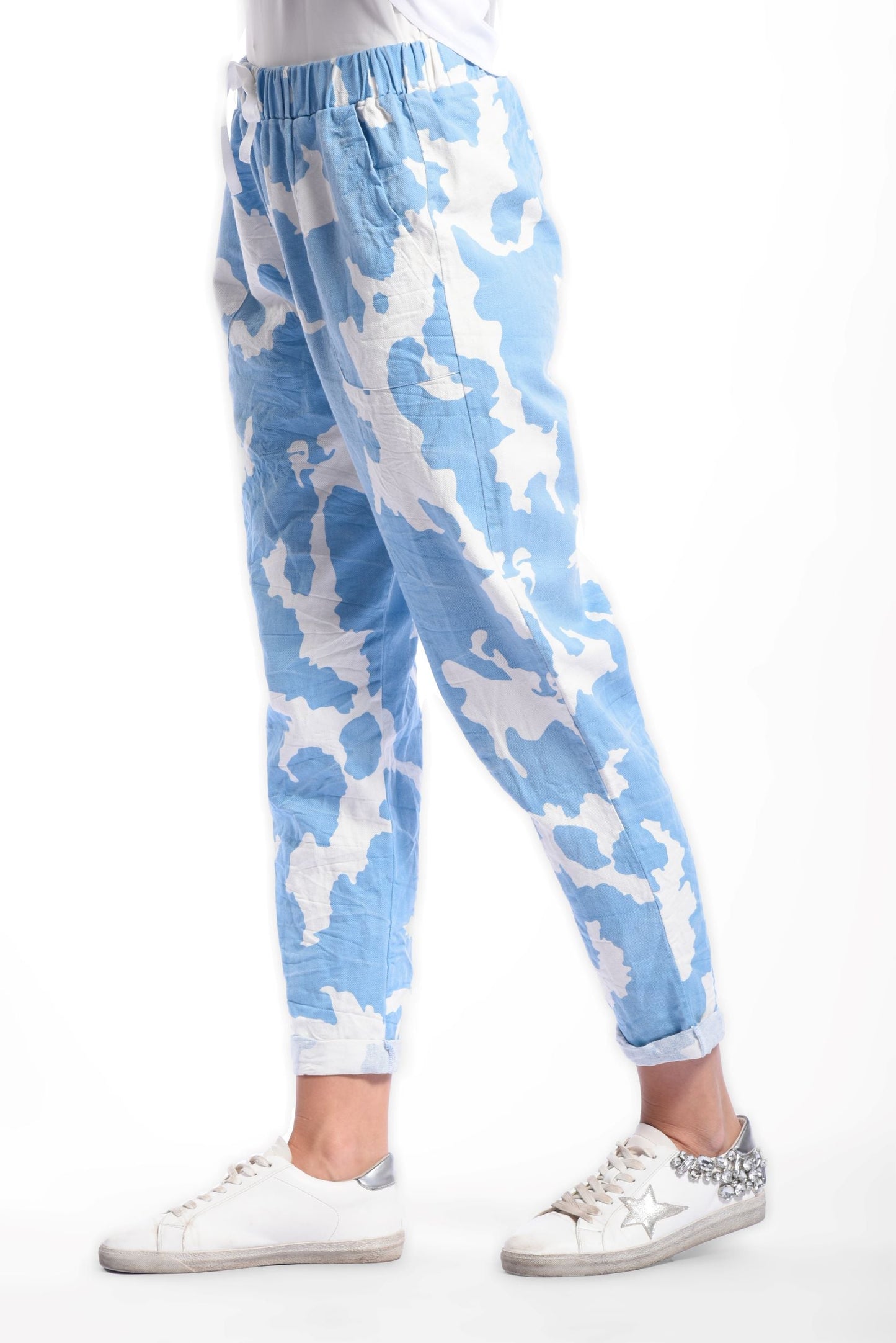 Beige Gabardine Tie Dye Jogger