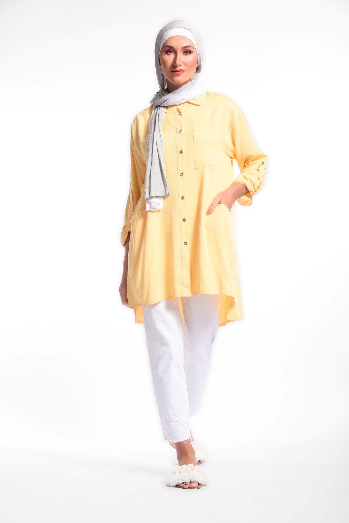 Yellow Oversized High Low Shirt