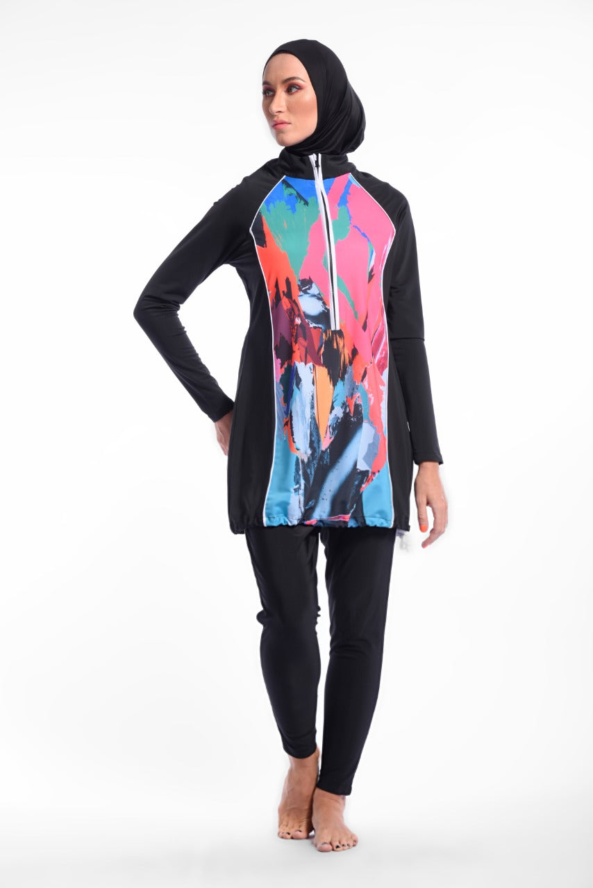 Printed Burkini Swimsuit