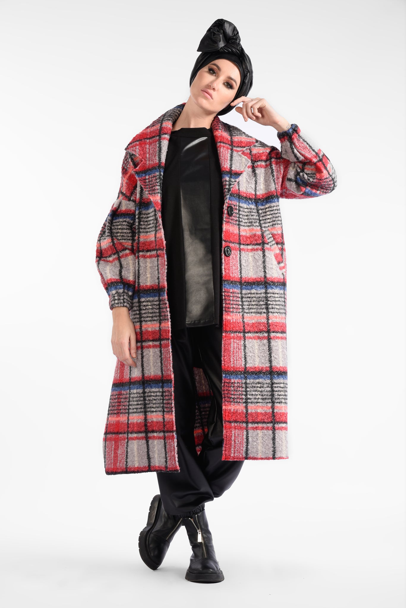 Red Oversized long-sleeved jacket