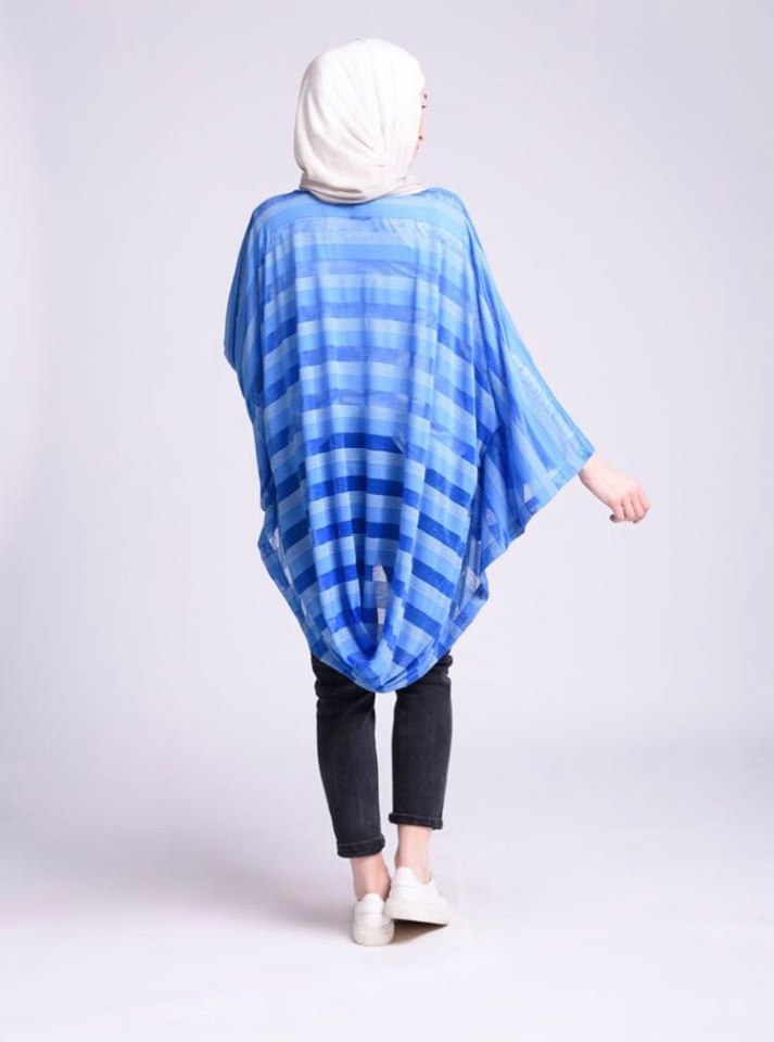 Cotton poncho wide blouse