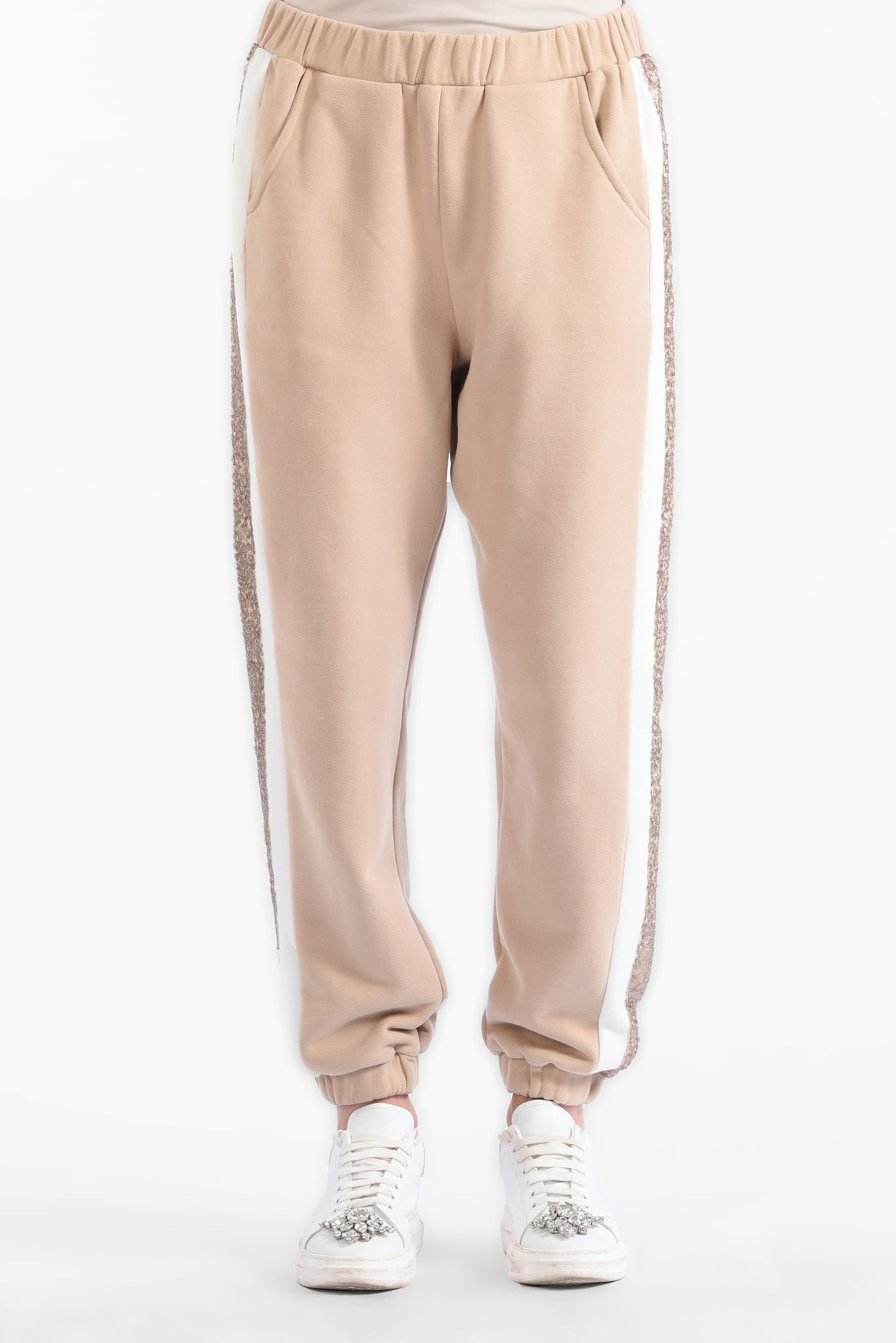 Beige Line Track PantT