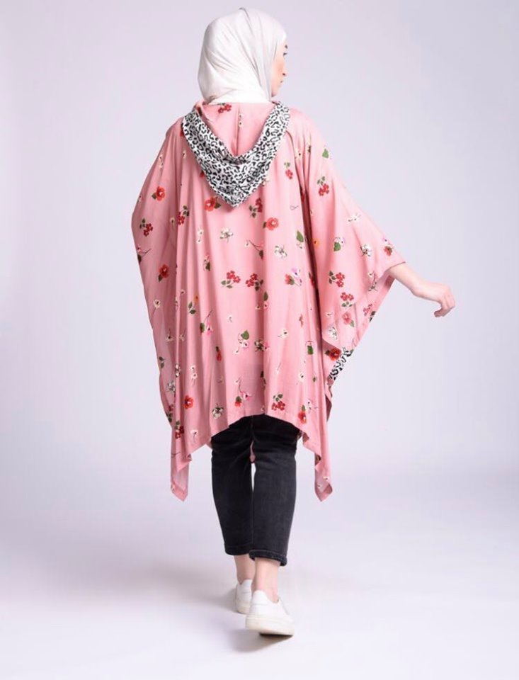 Viscose poncho oversized blouse