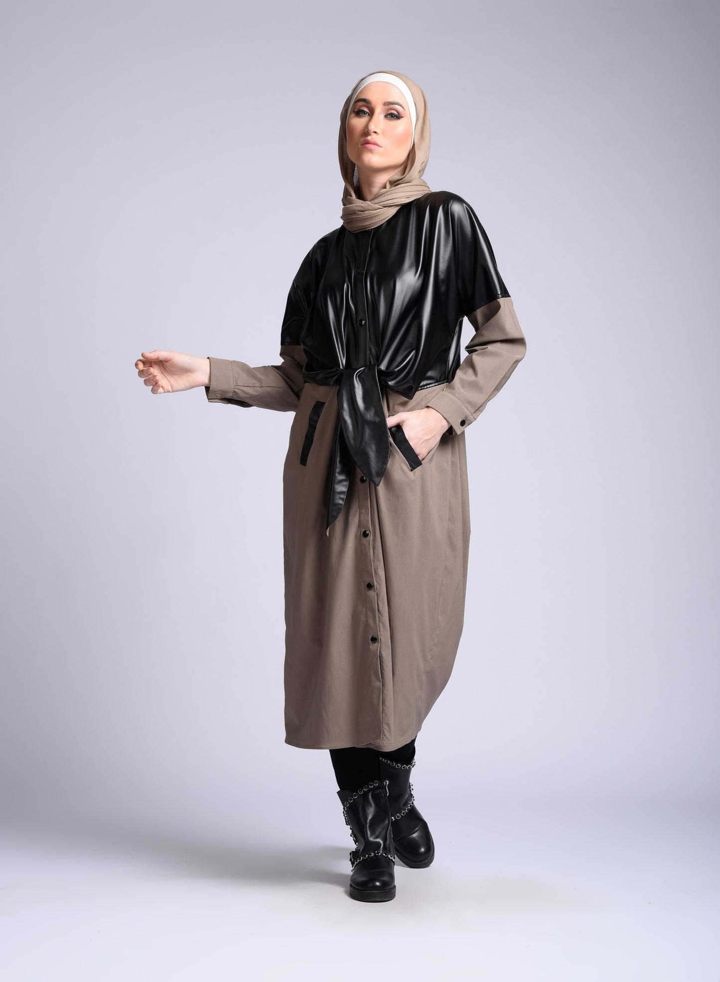 Lace and buttoned dress