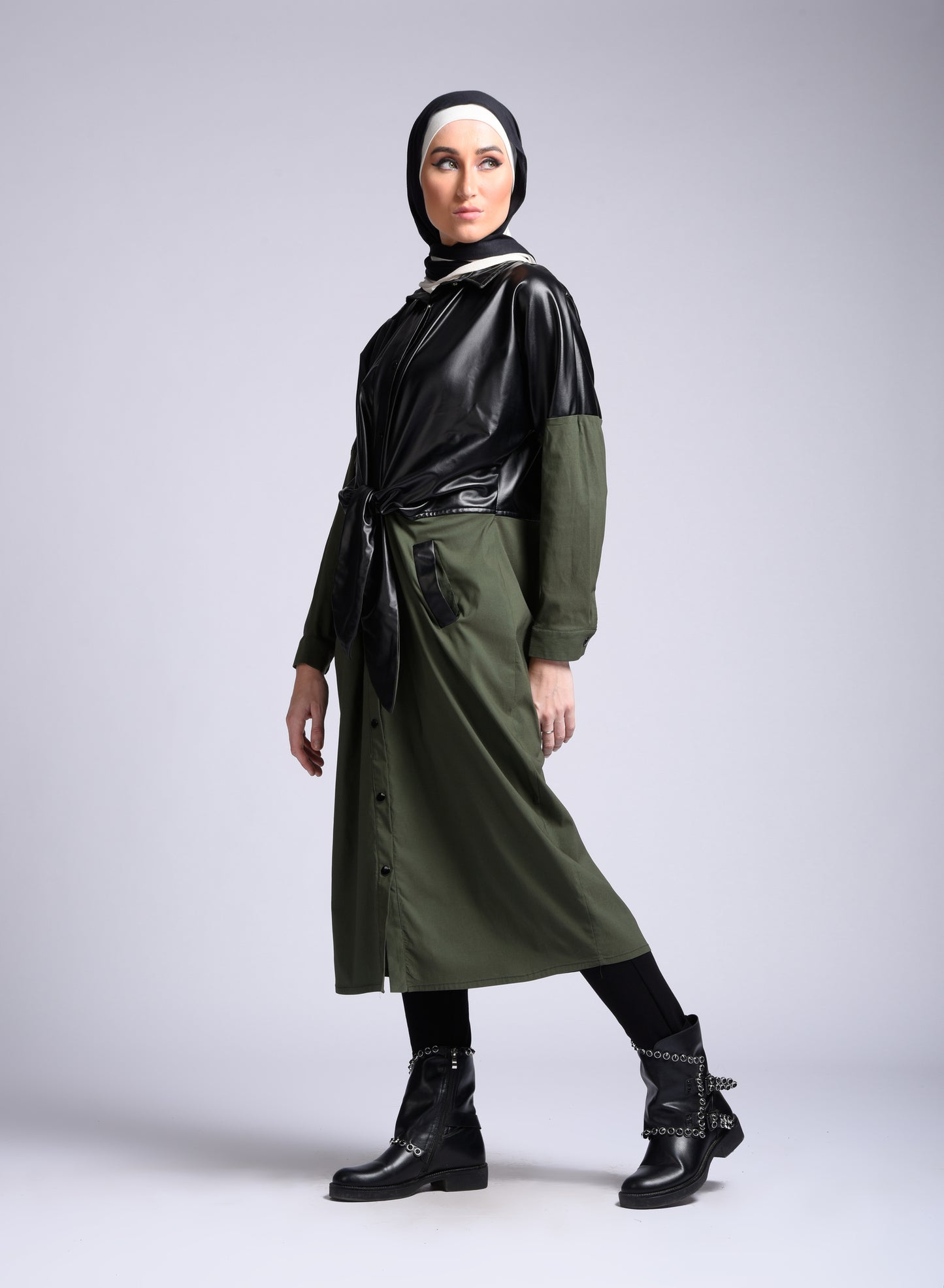 Lace and buttoned dress