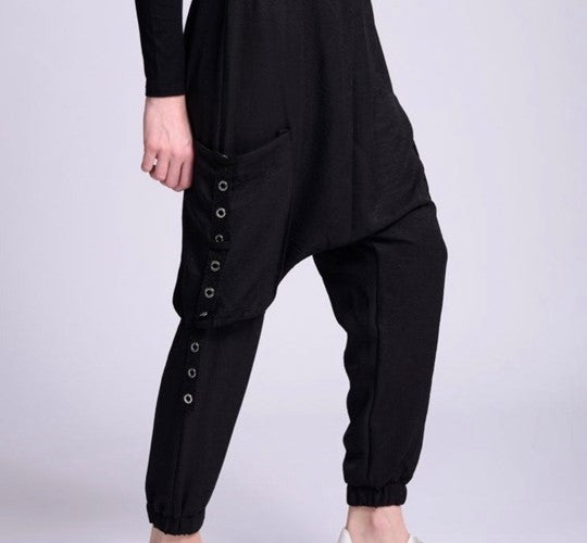 Black pants with buttons