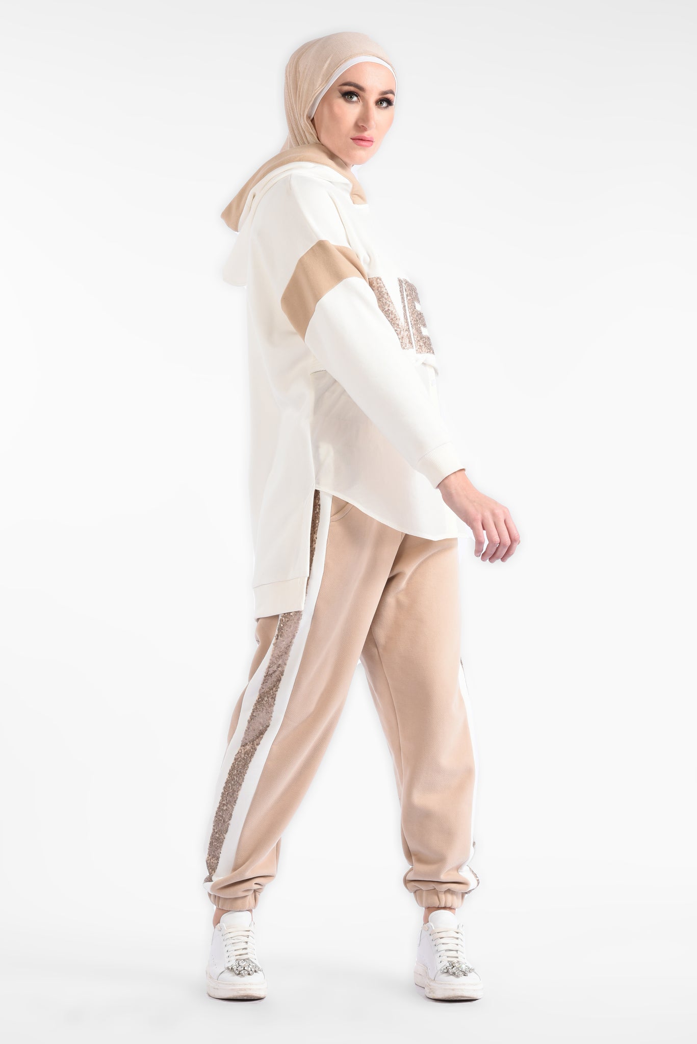 White Loose High Low Round Neck T-Shirt