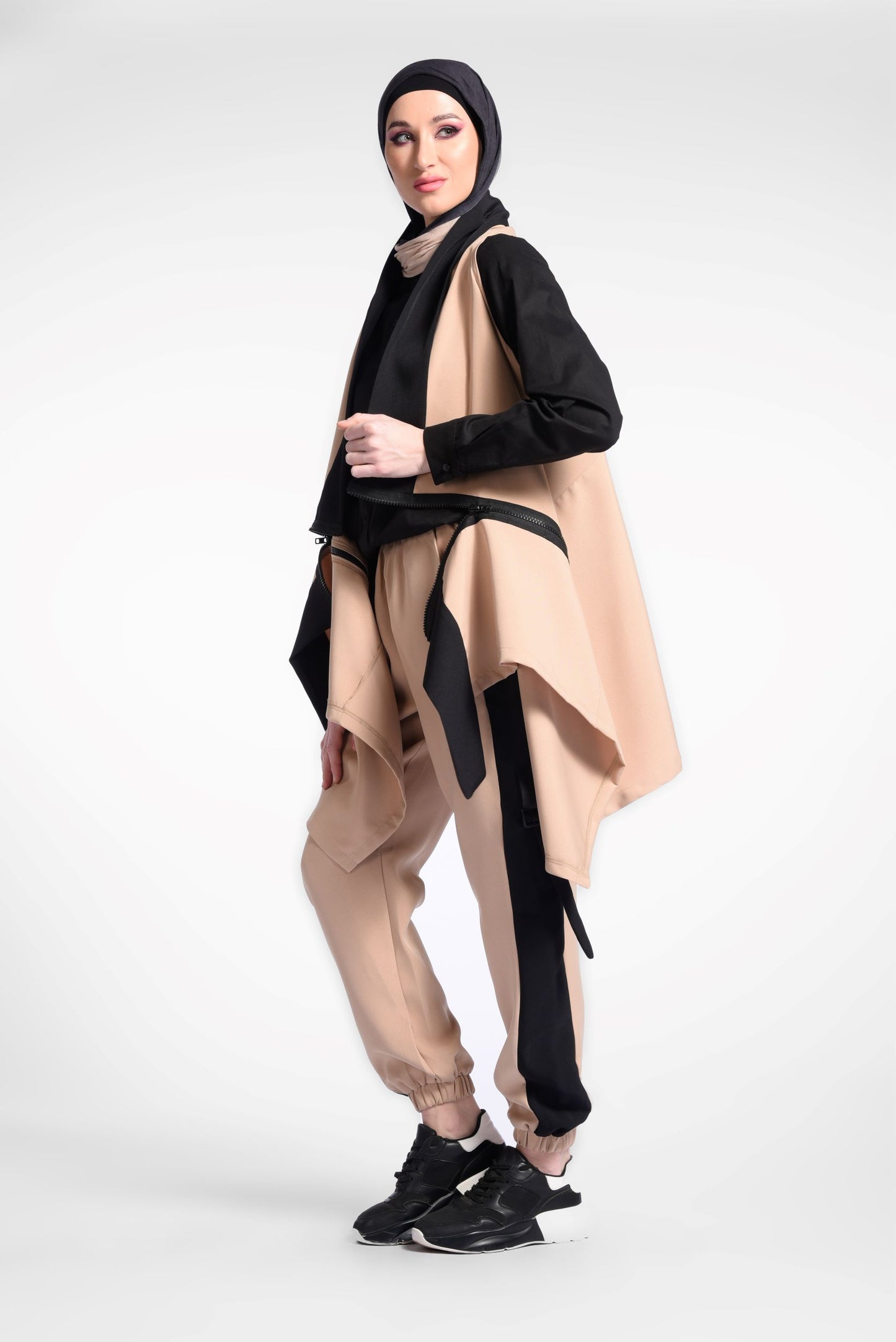 Beige Sleeveless Vest