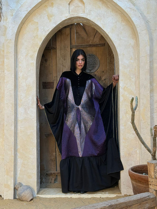 Royal Crimson Gold-Chevron Kaftan