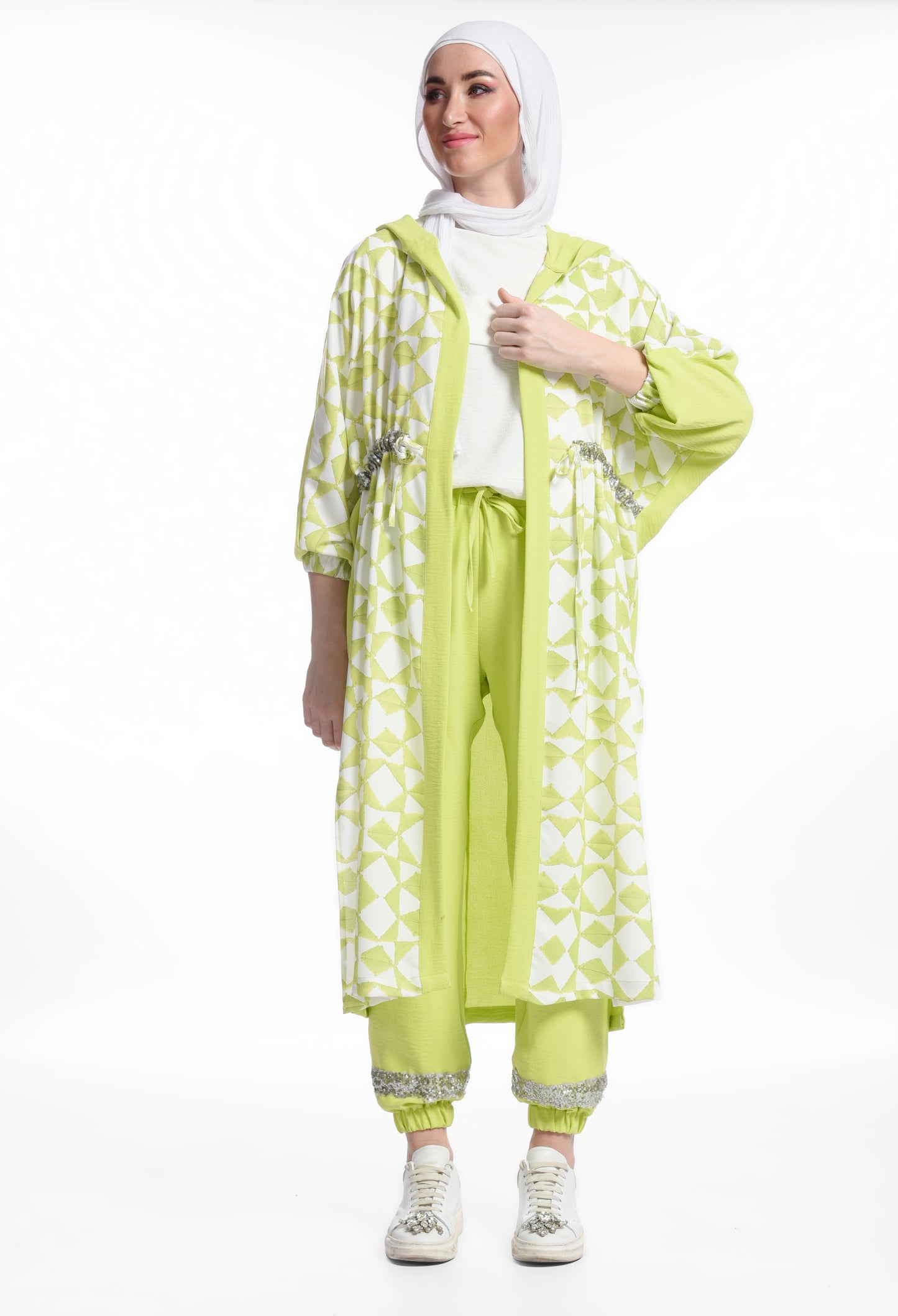 Green lime infused kimono