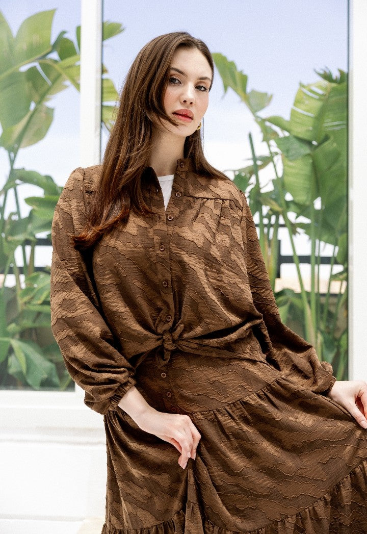 The Luxe Modesty Satin Set (Emphasizes premium fabric and modest cut)