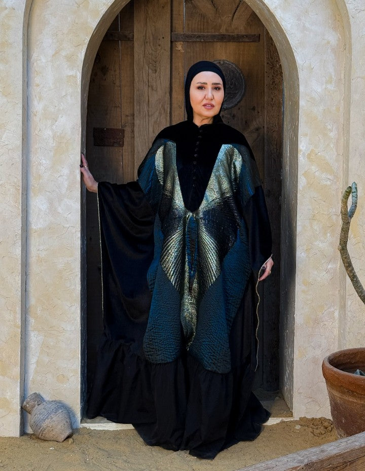 Royal Crimson Gold-Chevron Kaftan