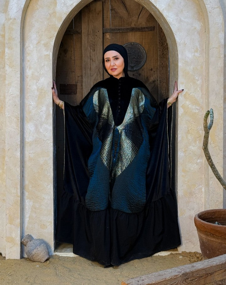 Royal Crimson Gold-Chevron Kaftan