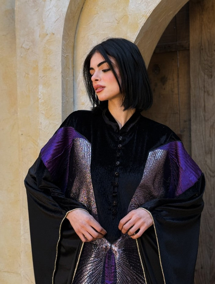 Royal Crimson Gold-Chevron Kaftan