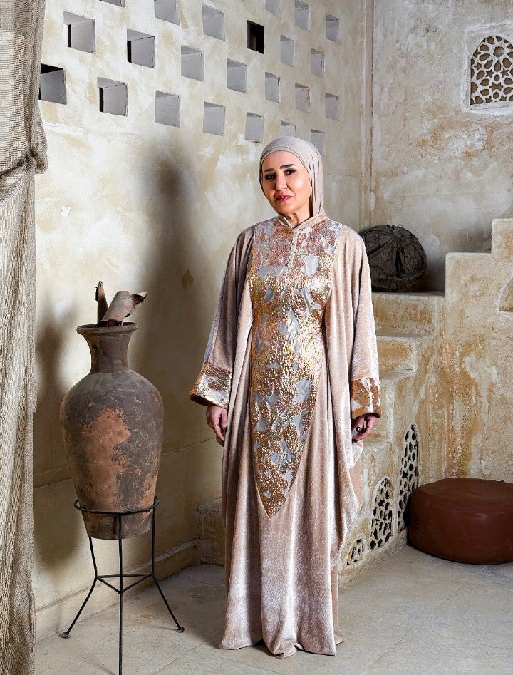 Champagne Sequin Statement Kaftan