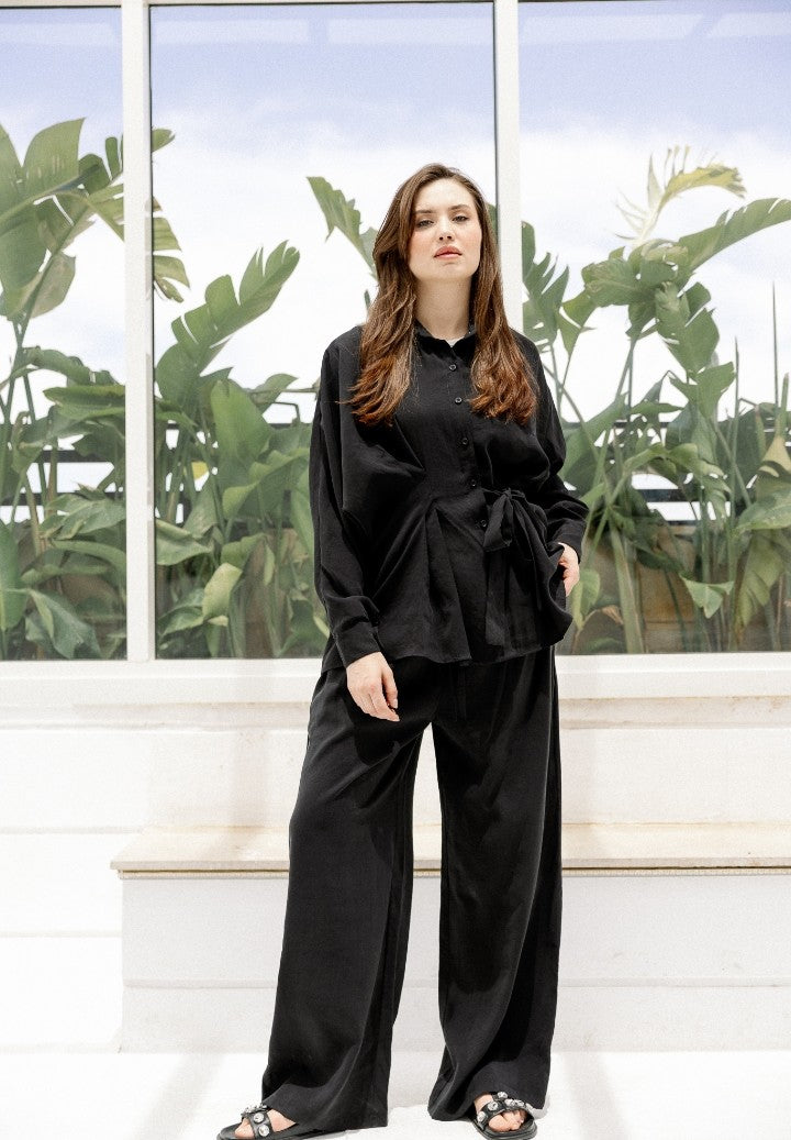 The Horizon Wide-Leg Co-ord (Highlights the breezy, effortless movement of the pants)