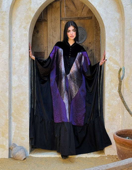 Royal Crimson Gold-Chevron Kaftan