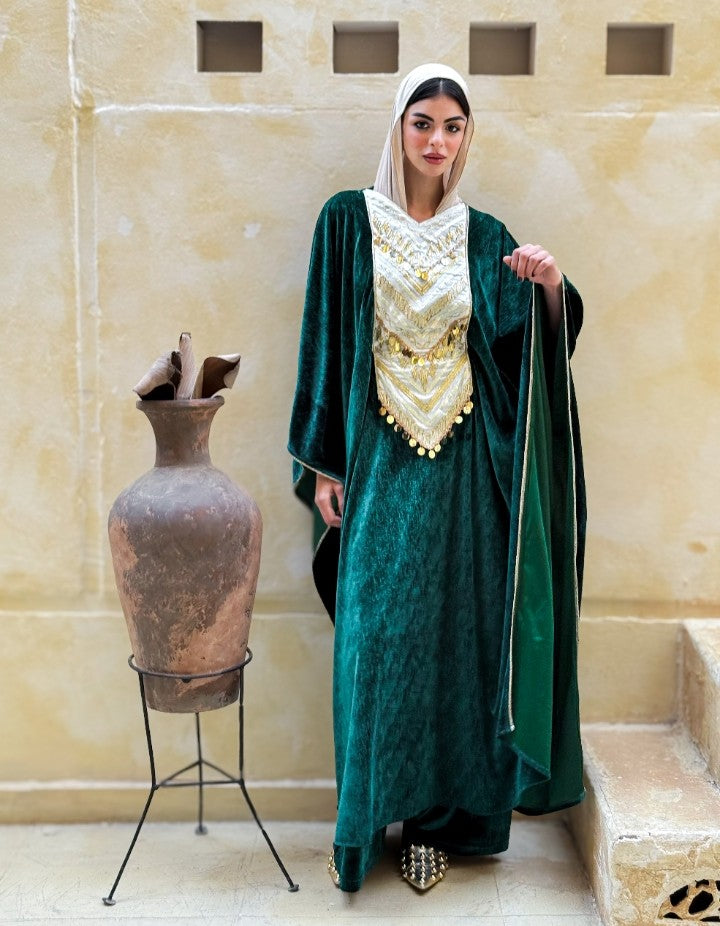Artisan Glow Velvet Abaya