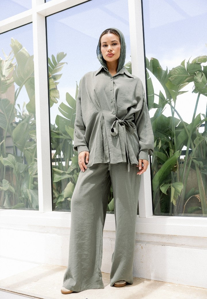 The Horizon Wide-Leg Co-ord (Highlights the breezy, effortless movement of the pants)