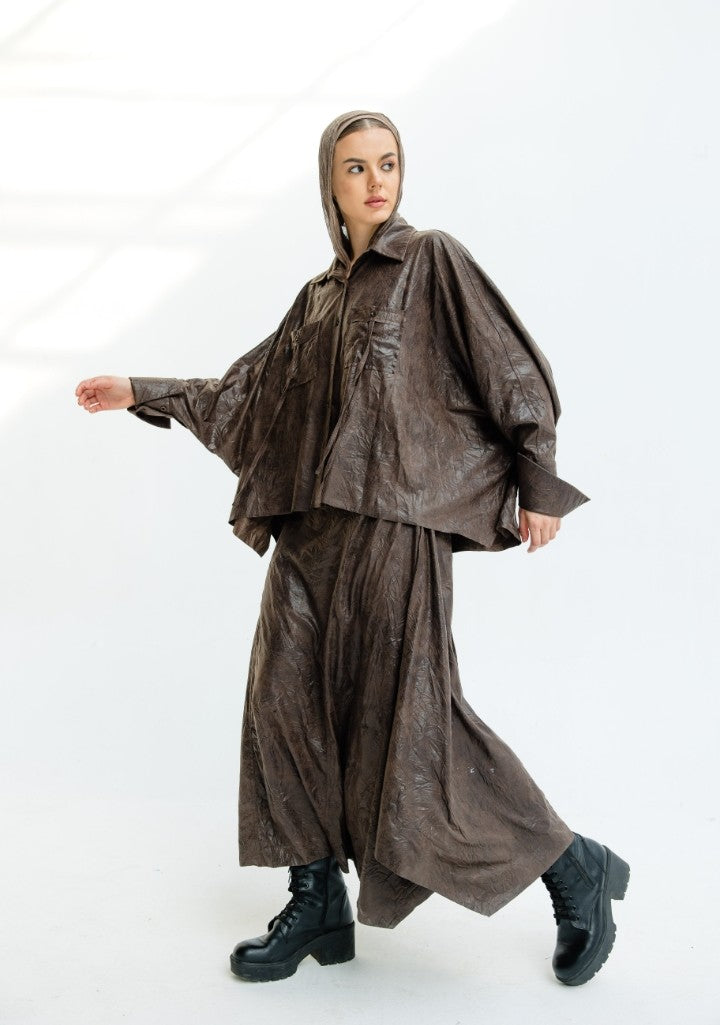 Burgundy Velvet Skirt Set