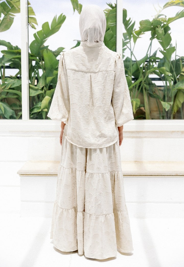 The Luxe Modesty Satin Set (Emphasizes premium fabric and modest cut)