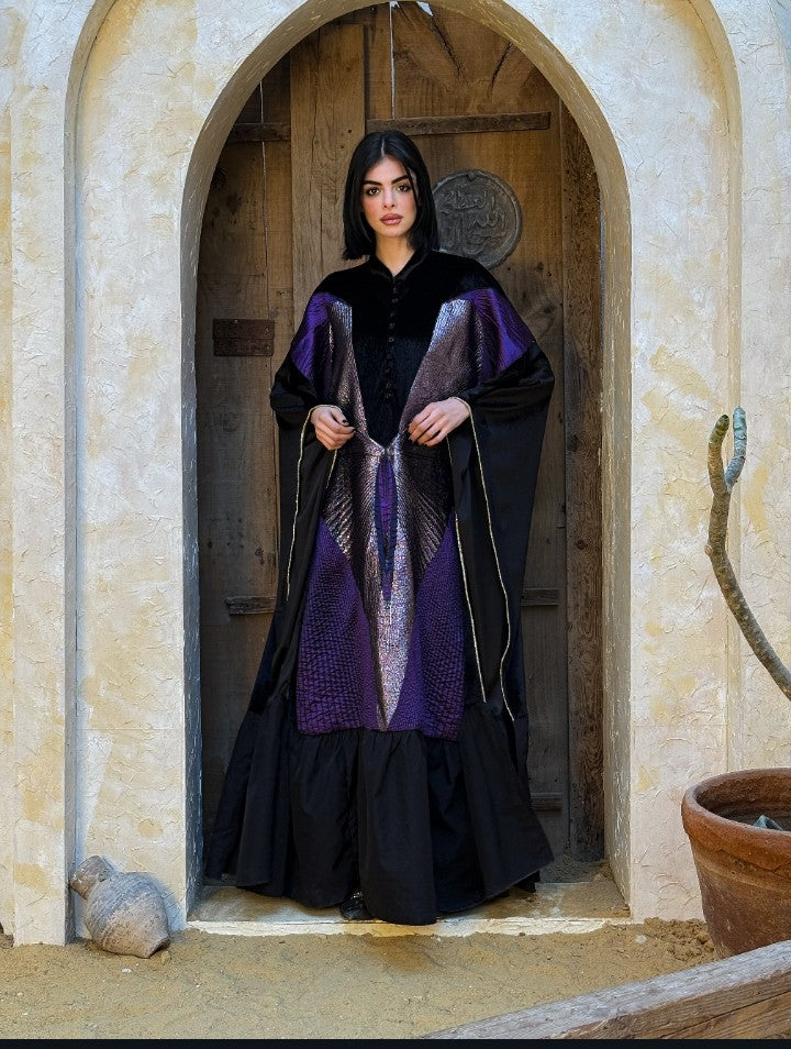 Royal Crimson Gold-Chevron Kaftan