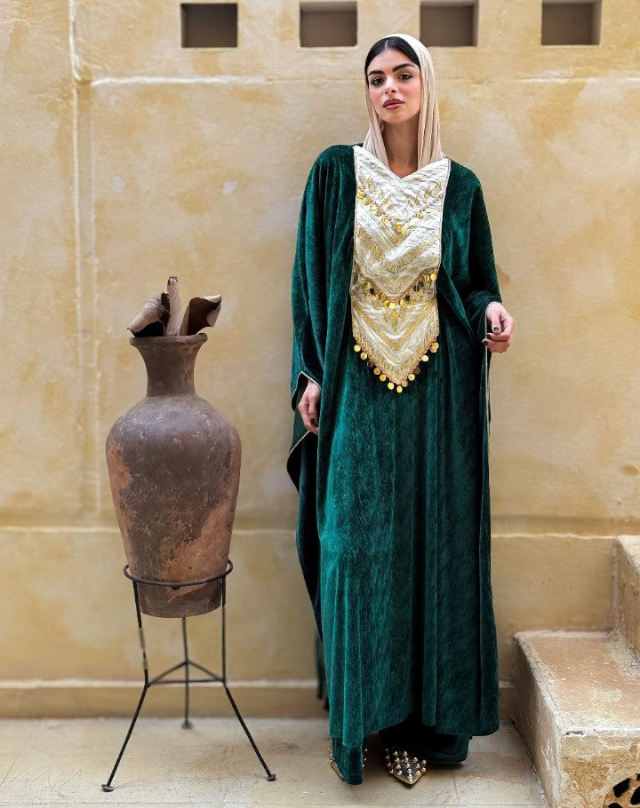 Artisan Glow Velvet Abaya