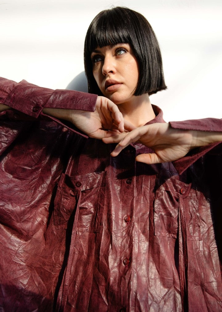 Burgundy Velvet Skirt Set