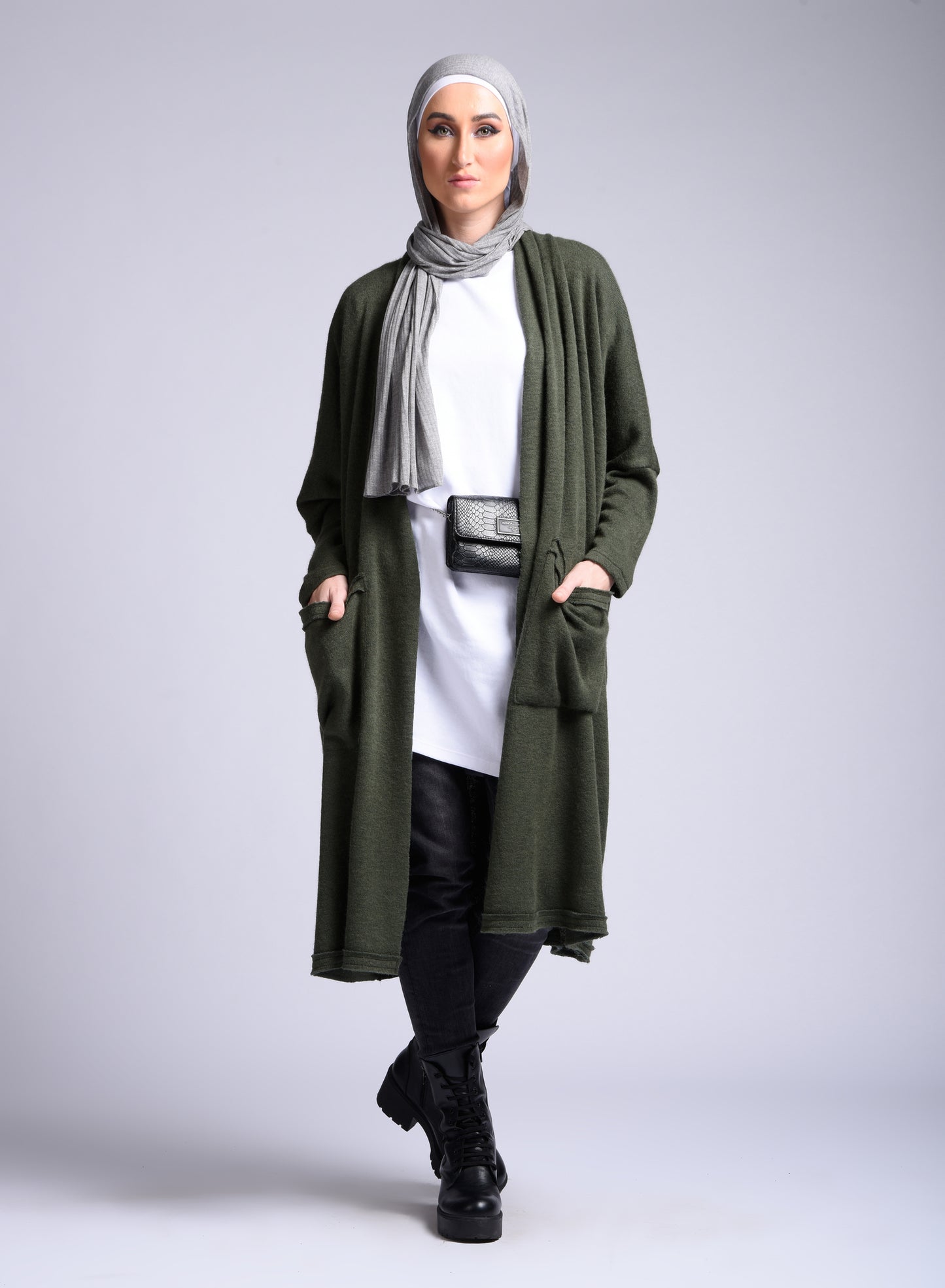 Long-sleeved ment cardigan