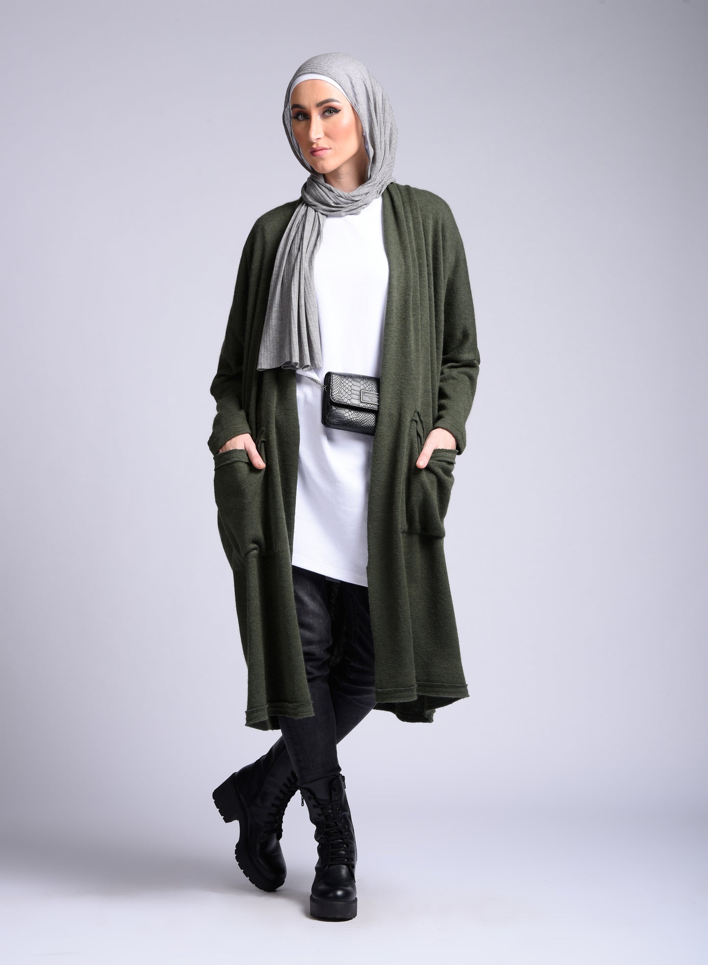 Long-sleeved ment cardigan