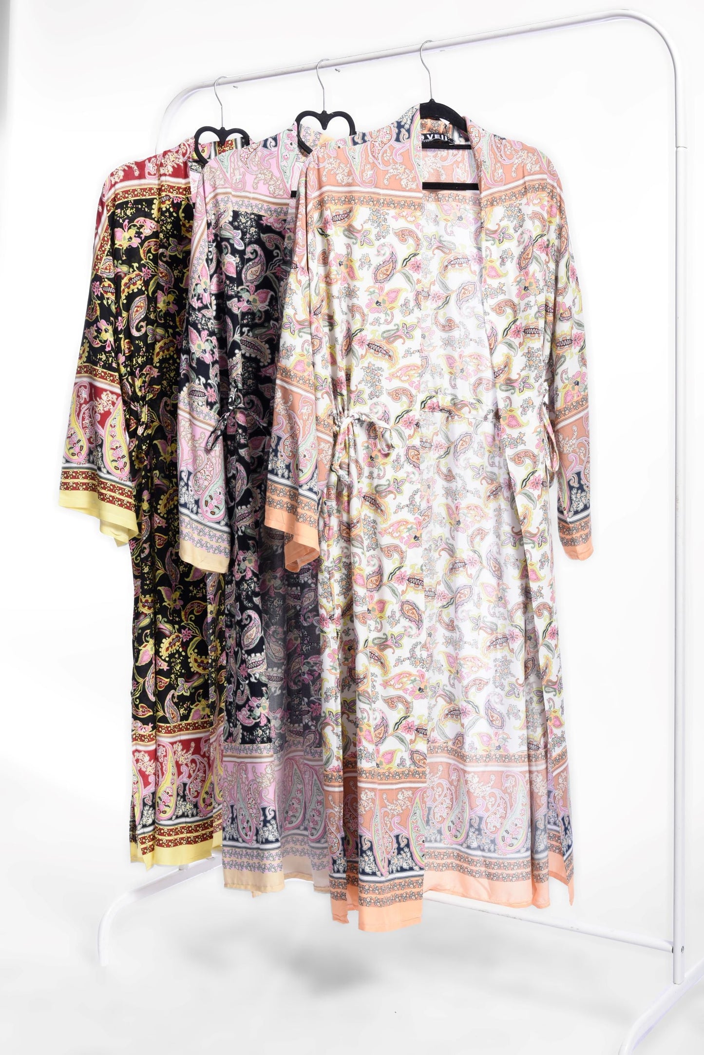 Printed Rose Longline Paisley Kimono