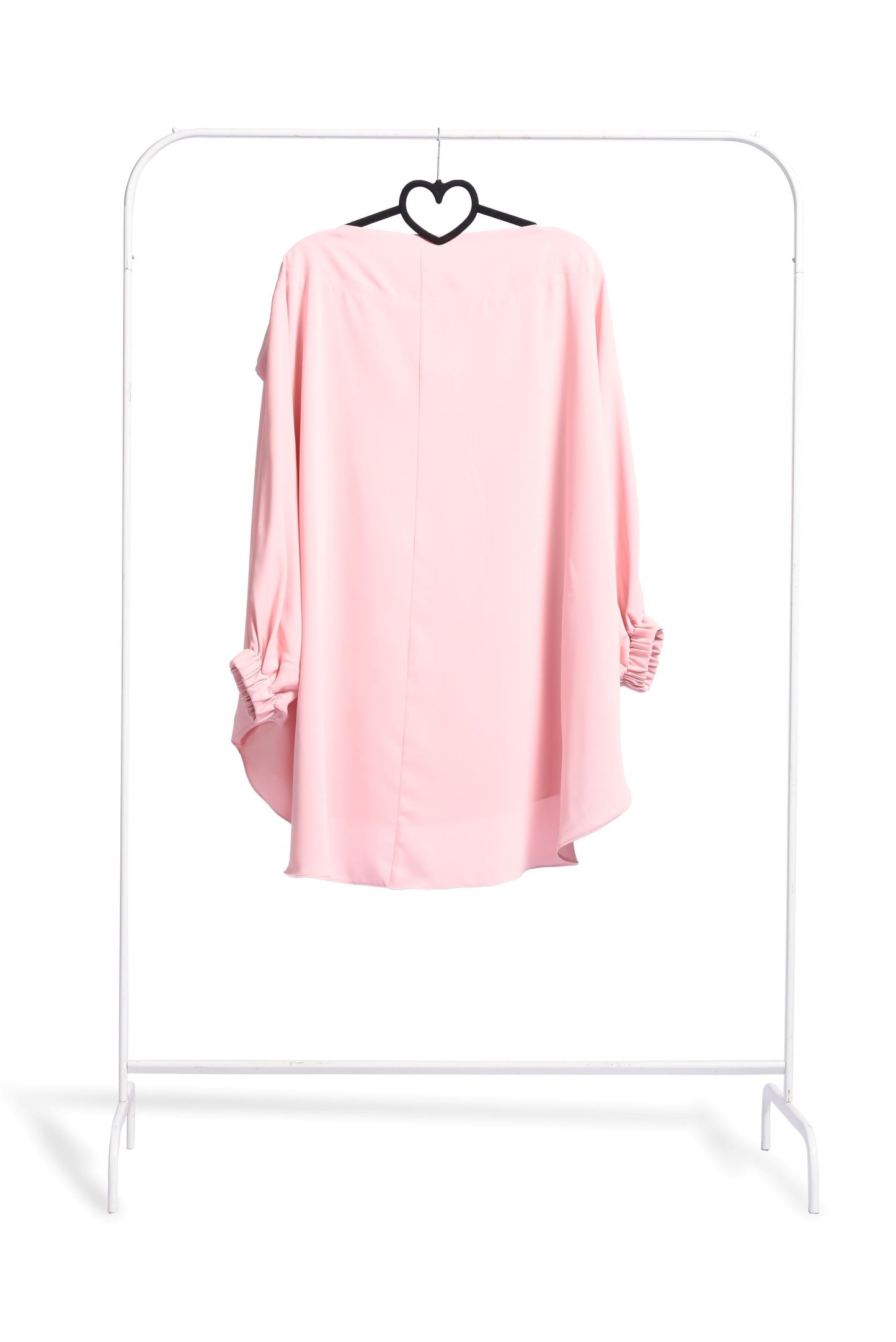 Pink Tie Front Oversized Batwing Top