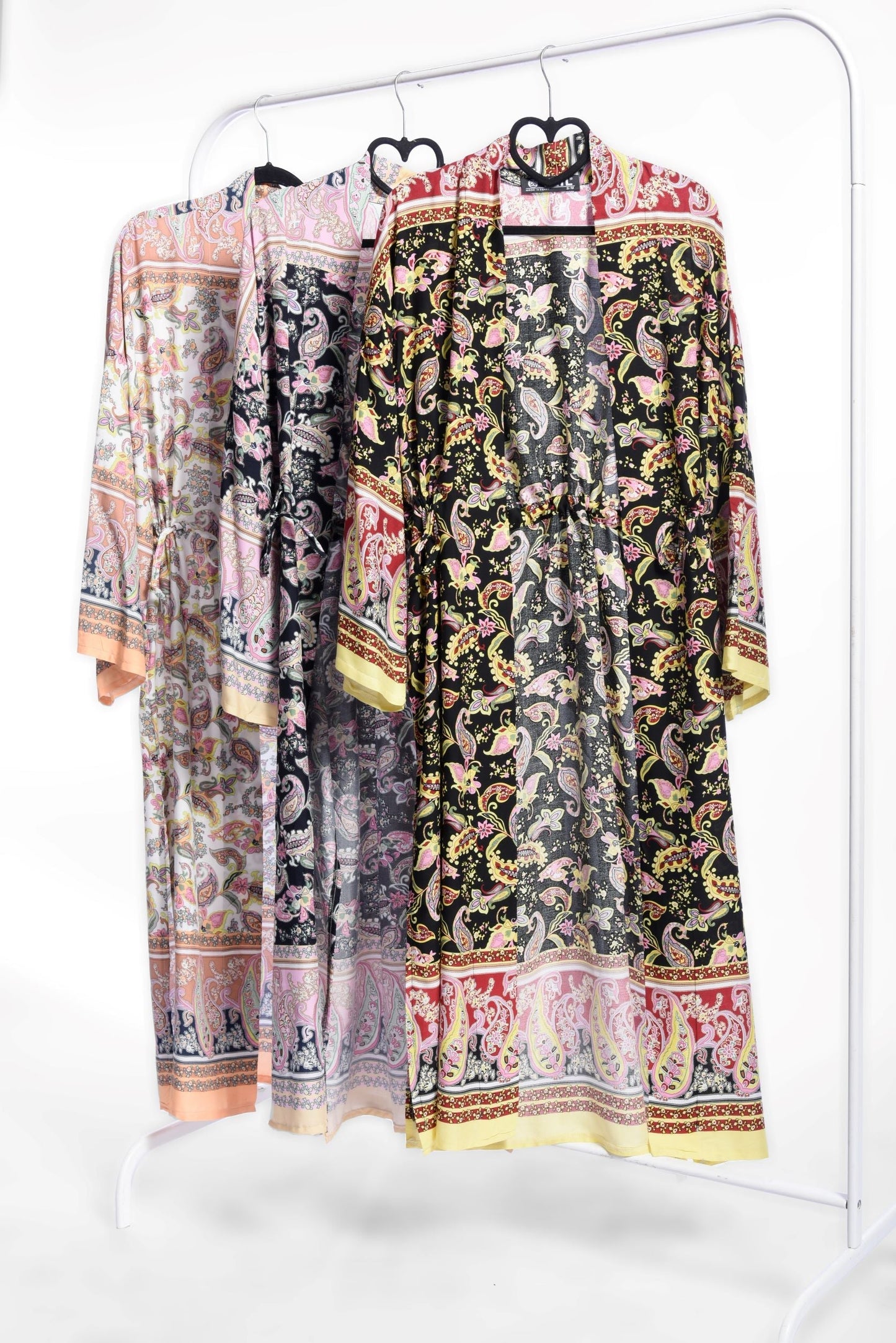 Printed Rose Longline Paisley Kimono